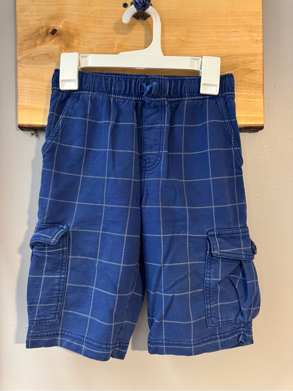 Tea Collection Navy Windowpane Cargo Shorts